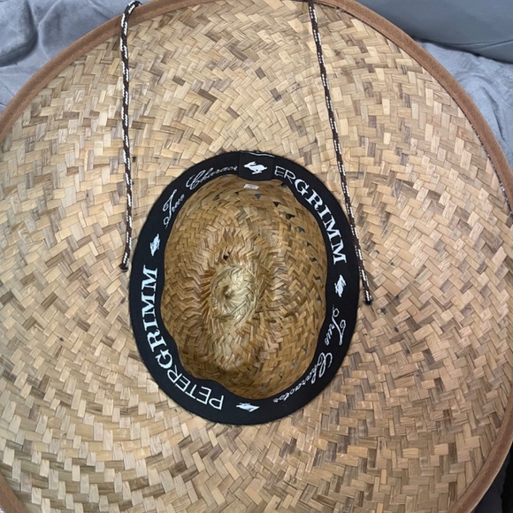 Peter Grimm Brown Straw Sun Hat 100 Percent Natural Fiber Tan One Size